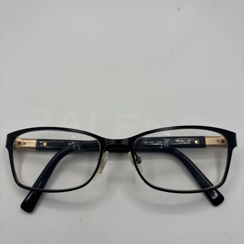Max Mara MM1237 D16 Eyeglasses Women's Black/Rose Gold Frame 53-16-135mm #C134